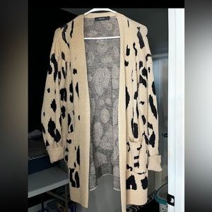 Women’s Leopard Print Cardigan - Zesica - Size Medium